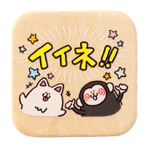 角丸タイプの木製バッジ
